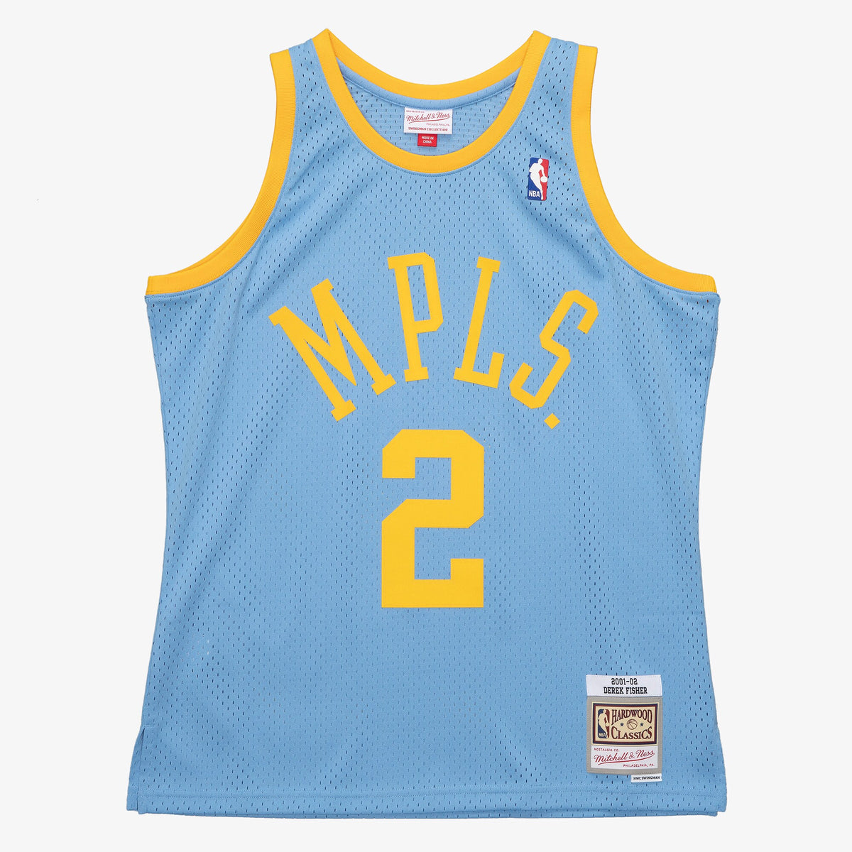 Derek Fisher Los Angeles Lakers 2001 Authentic Swingman Basketball Jersey - Columbia Blue