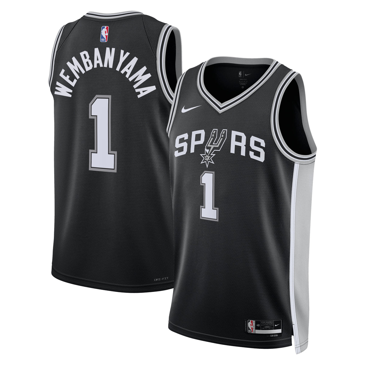 Victor Wembanyama San Antonio Spurs Icon Edition Swingman Basketball Jersey - Black - Unisex