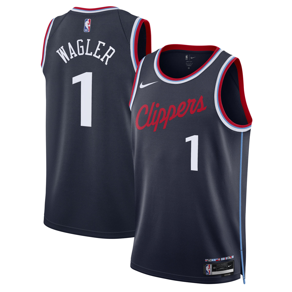 Keaton Wagler Los Angeles Clippers Replica Swingman Icon Basketball Jersey - Navy - Unisex