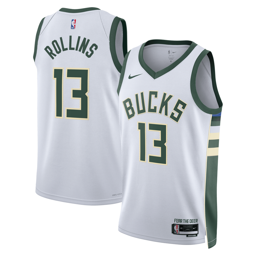 Ryan Rollins Milwaukee Bucks Association Edition Swingman Basketball Jersey - White - Unisex