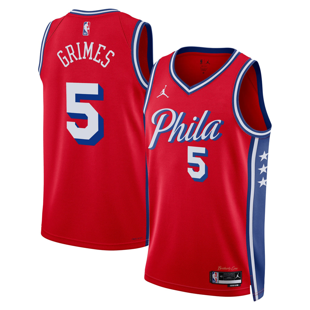 Quentin Grimes Philadelphia 76ers Statement Edition Swingman Basketball Jersey - Red - Unisex