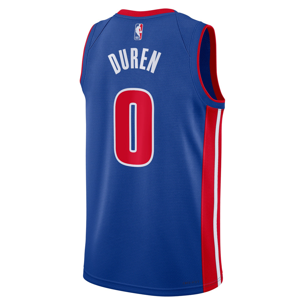 Jalen Duren Detroit Pistons Icon Edition Swingman Basketball Jersey - Blue - Unisex