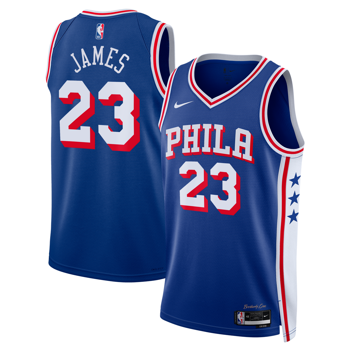 LeBron James Philadelphia 76ers Icon Edition Swingman Basketball Jersey - Royal - Unisex