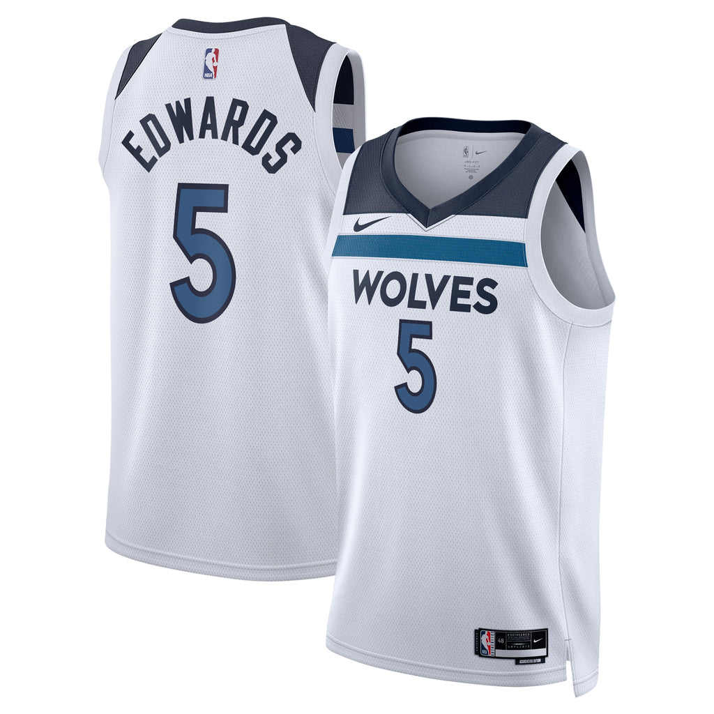 Anthony Edwards Minnesota Timberwolves Association Edition Swingman Basketball Jersey - White - Unisex