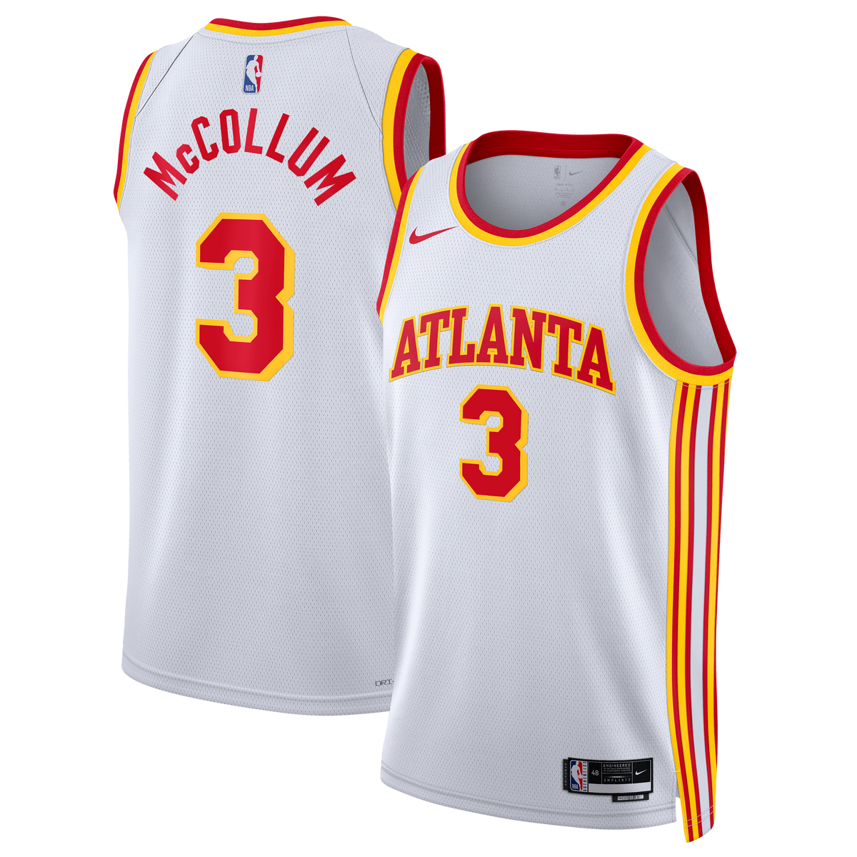 CJ McCollum Atlanta Hawks Association Edition Swingman Basketball Jersey - White - Unisex