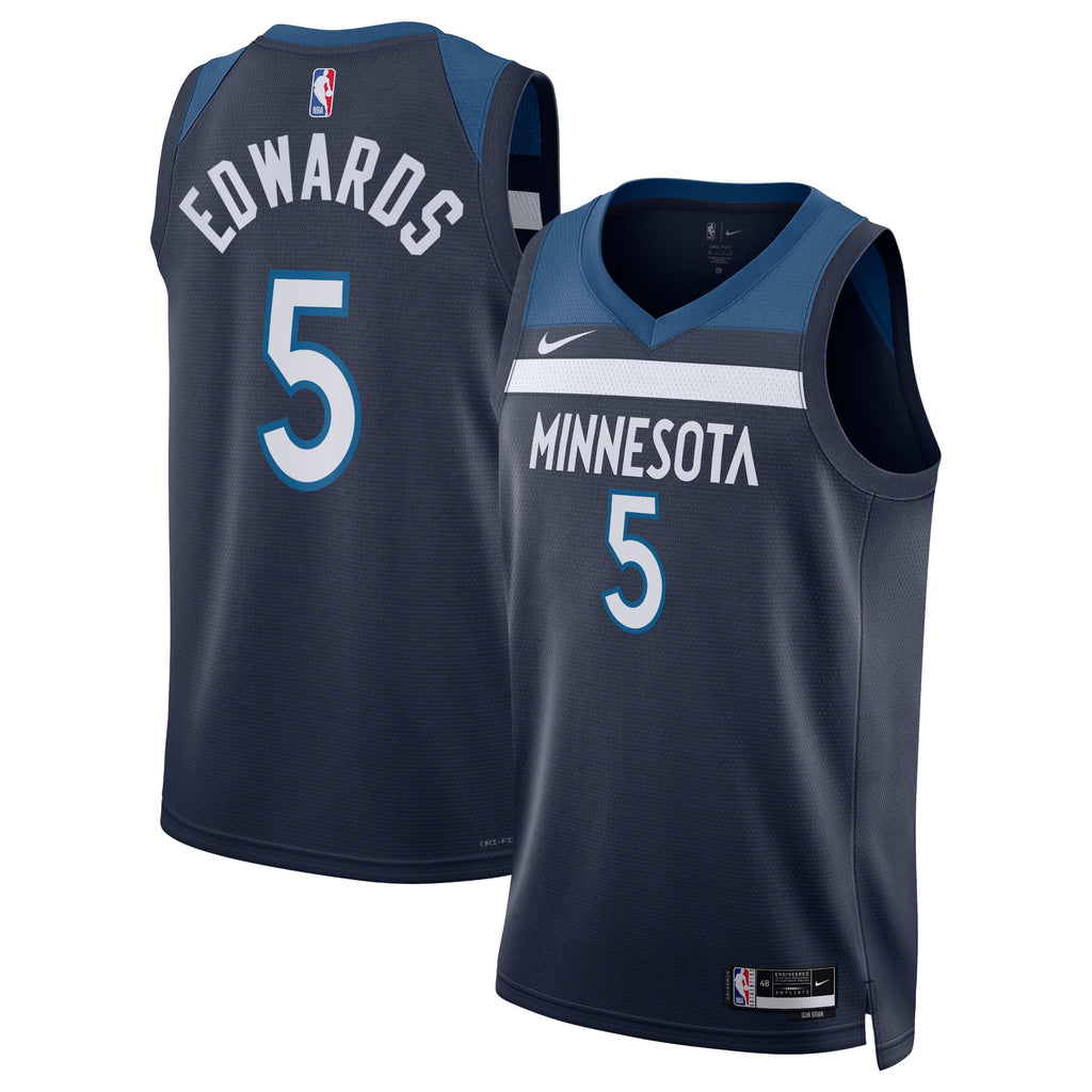 Anthony Edwards Minnesota Timberwolves Icon Edition Swingman Basketball Jersey - Navy - Unisex