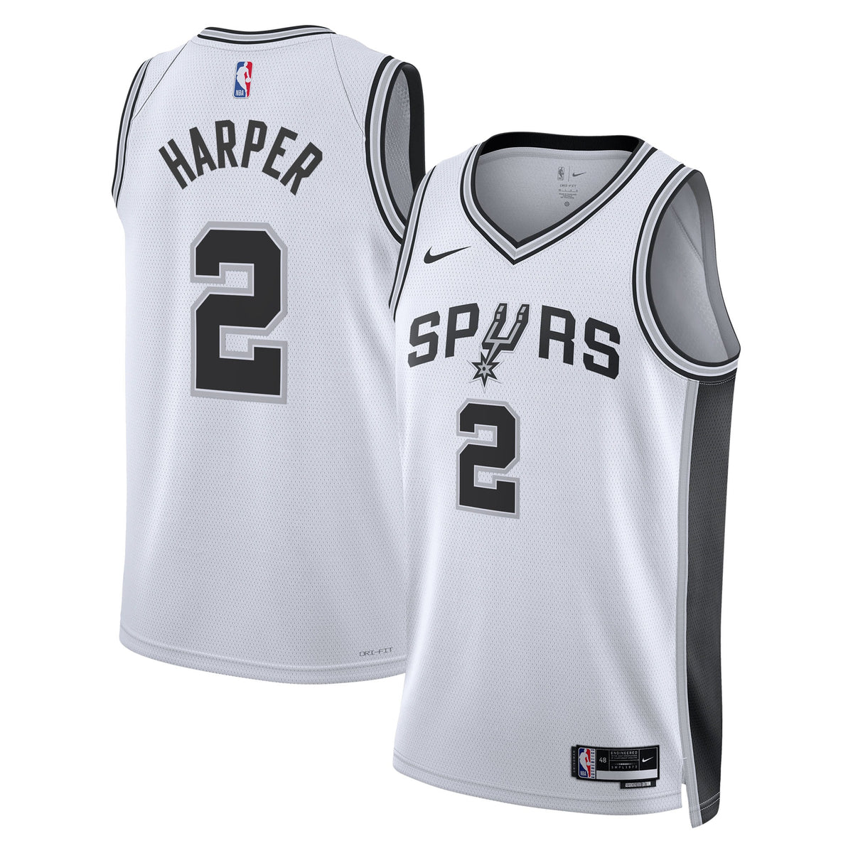Dylan Harper San Antonio Spurs 2025 Association Edition Swingman Basketball Jersey - White - Unisex