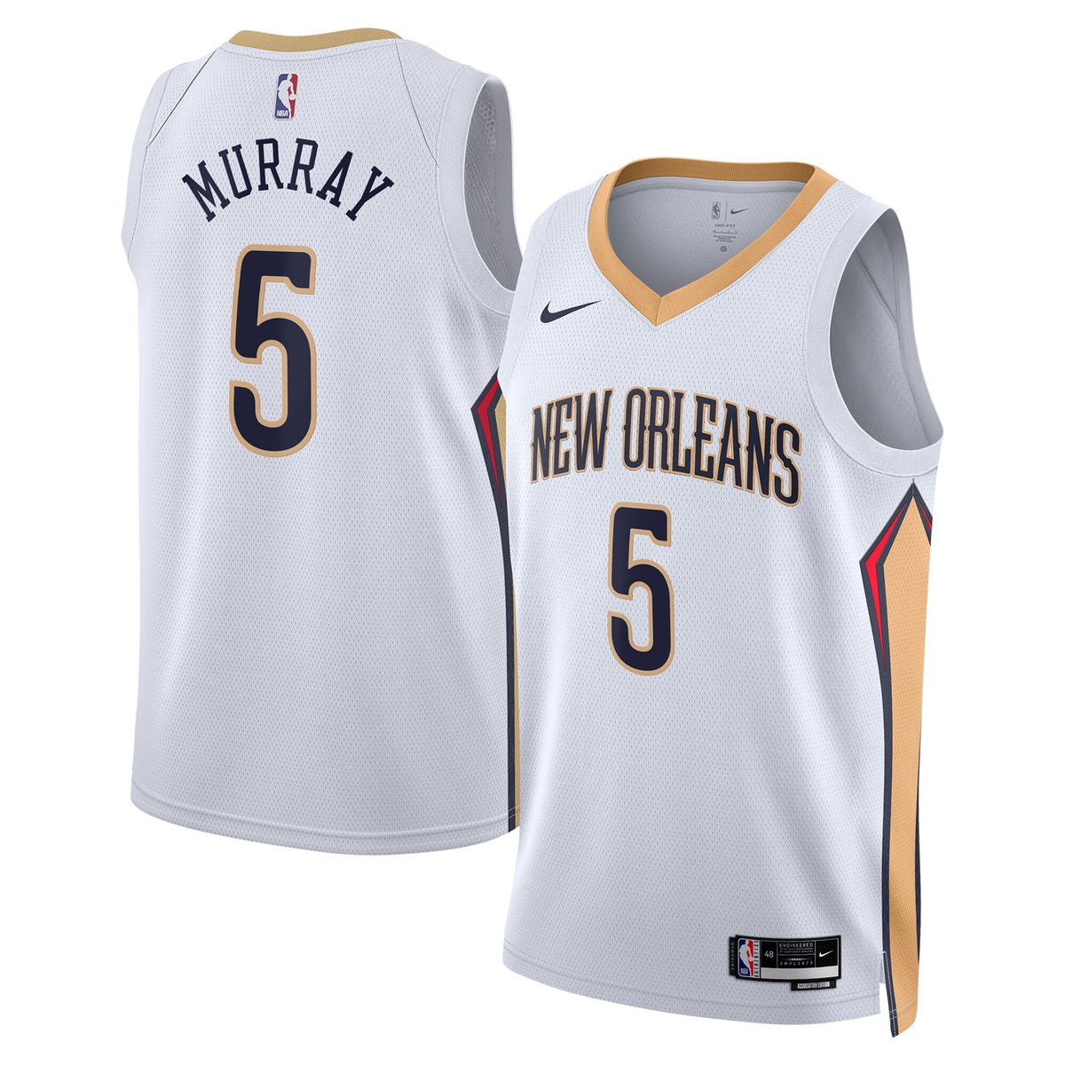 Dejounte Murray New Orleans Pelicans Association Edition Swingman Basketball Jersey - White - Unisex