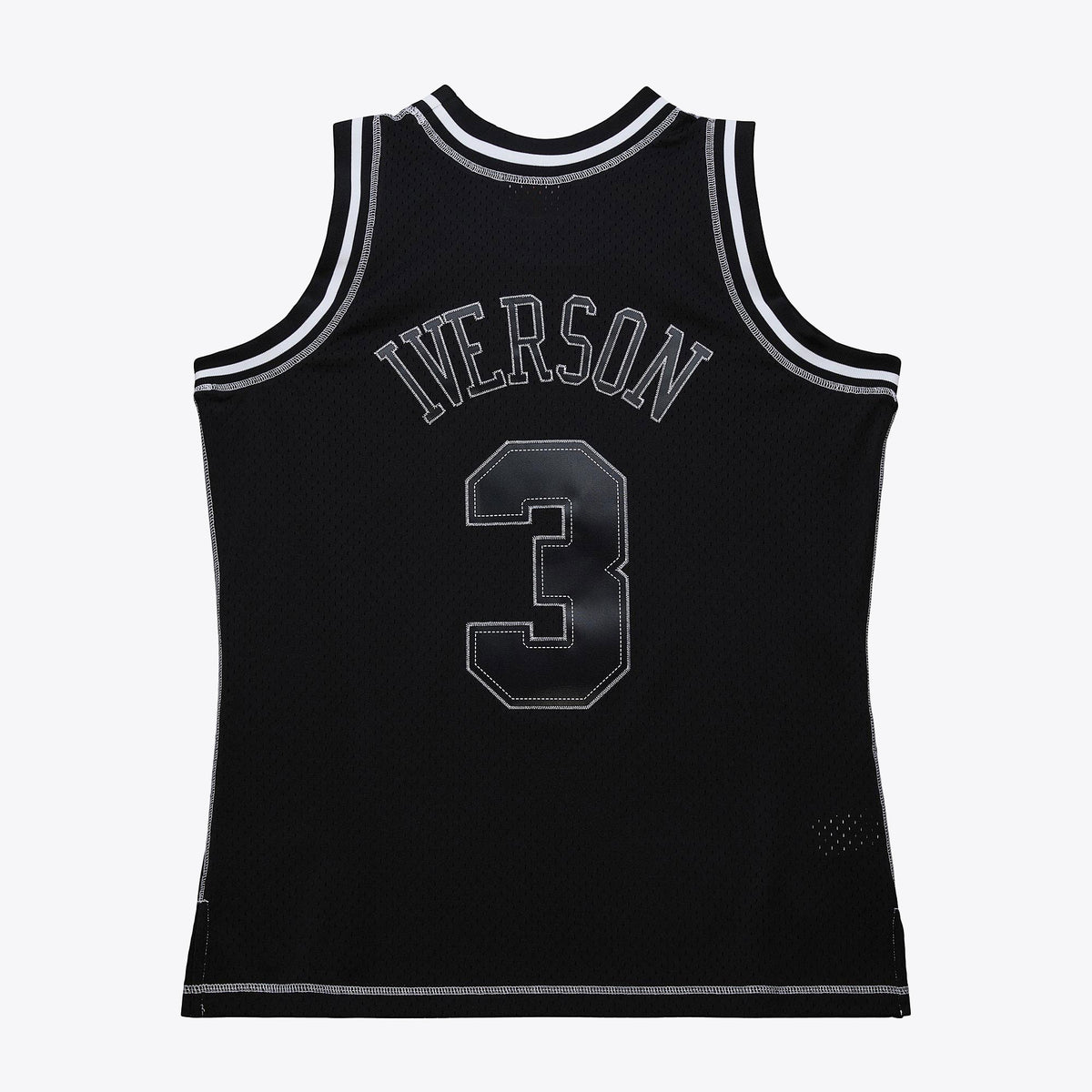 Allen Iverson Philadelphia 76ers 1996 Contrast 2K Swingman Basketball Jersey - Black