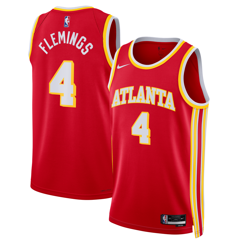 Kingston Flemings Atlanta Hawks Swingman Icon Basketball Jersey - Red - Unisex