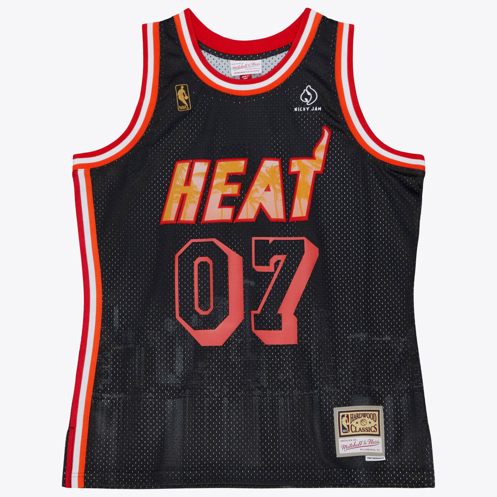 M&N x Nicky Jam Miami Heat Swingman Basketball Jersey