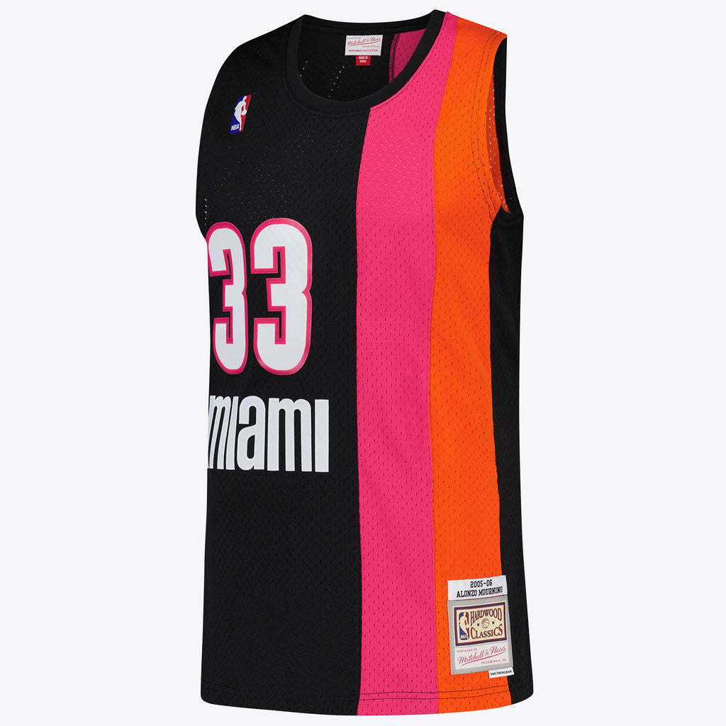 Alonzo Mourning Miami Heat Hardwood Classics Road Basketball Jersey - Mens
