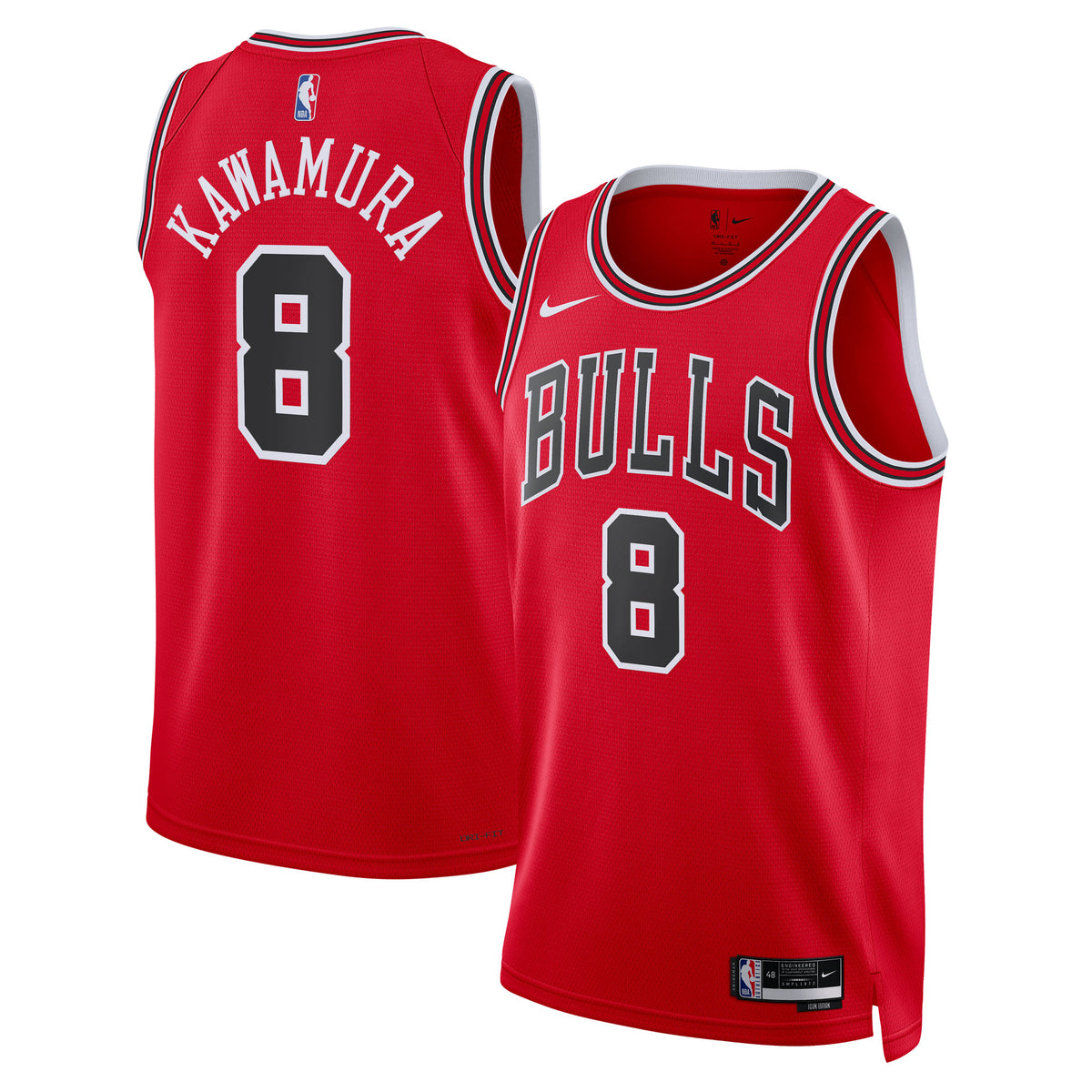 Yuki Kawamura Chicago Bulls Icon Edition Swingman Basketball Jersey - Red - Unisex