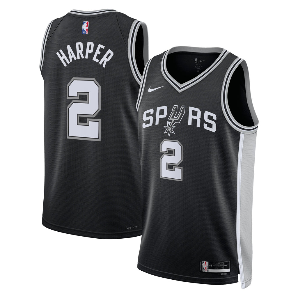 Dylan Harper San Antonio Spurs 2025 Icon Edition Swingman Basketball Jersey - Black - Unisex