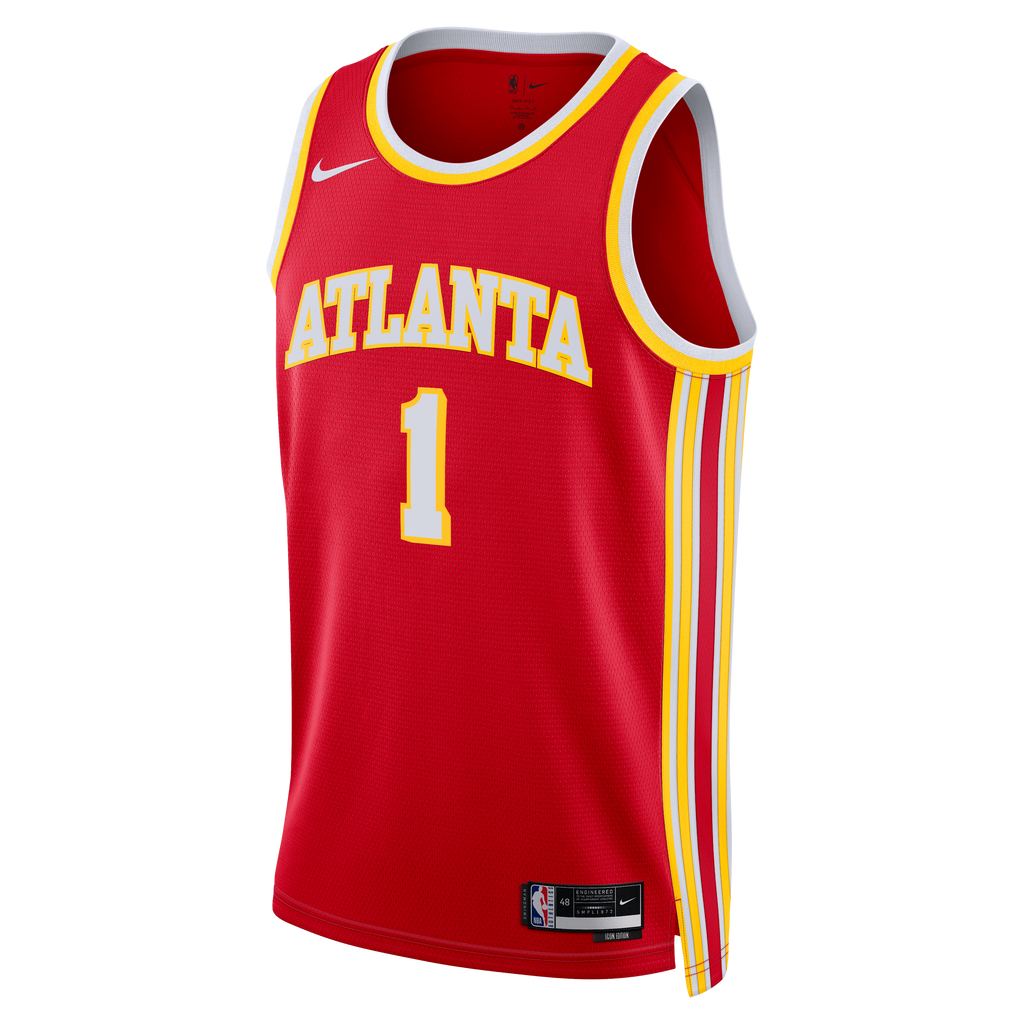Jalen Johnson Atlanta Hawks Icon Edition Swingman Basketball Jersey - Red - Unisex