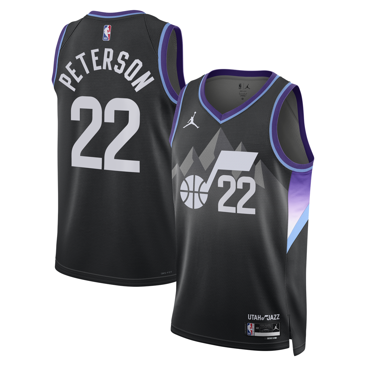 Darryn Peterson Utah Jazz Statement Edition Swingman Basketball Jersey - Black - Mens