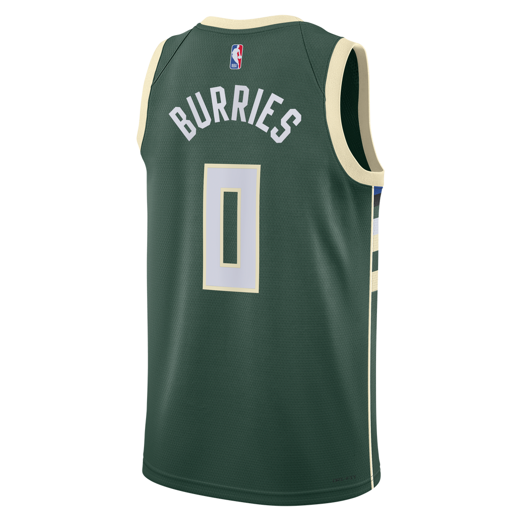Brayden Burries Milwaukee Bucks Swingman Icon Basketball Jersey - Green - Unisex