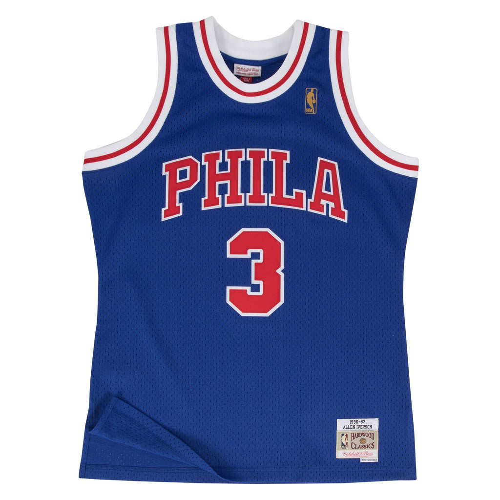 Allen Iverson Philadelphia 76ers 1997 Hardwood Classics Swingman Alternate Basketball Jersey - Blue - Mens