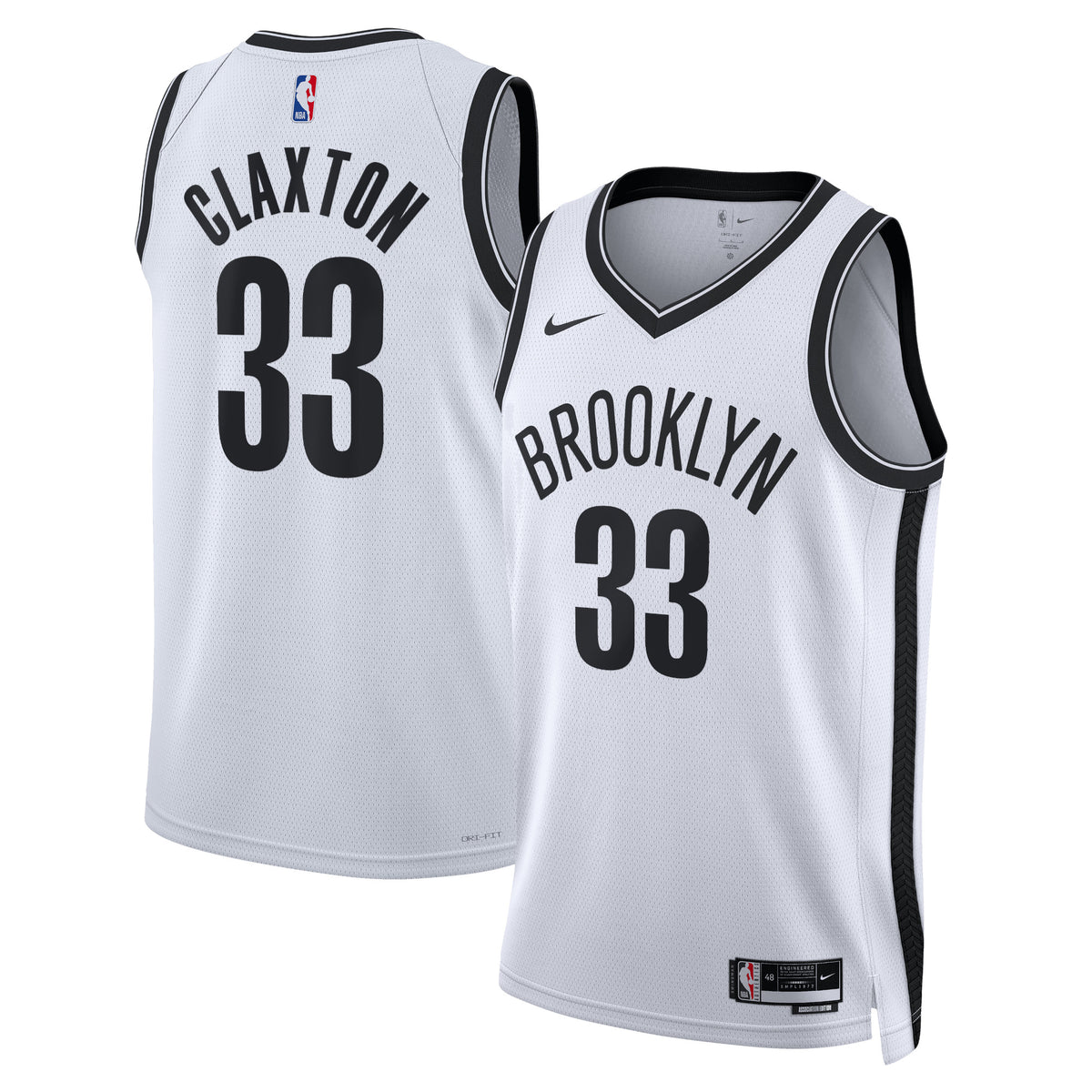 Nic Claxton Brooklyn Nets Association Edition Swingman Basketball Jersey - White - Unisex