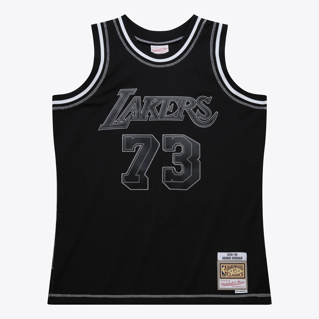Dennis Rodman Los Angeles Lakers 1998 Contrast 2K Swingman Basketball Jersey - Black