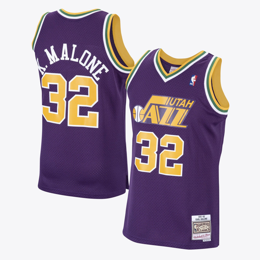 Karl Malone Utah Jazz 1991 Hardwood Classics Swingman Road Basketball Jersey - Purple - Mens