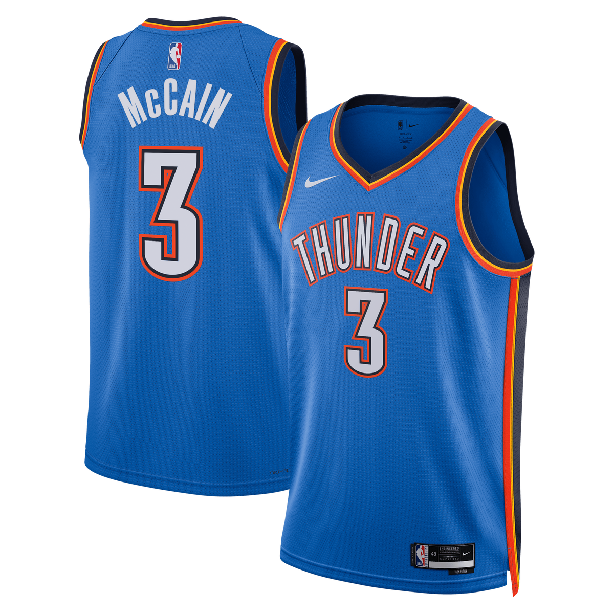 Jared McCain Oklahoma City Thunder Icon Edition Swingman Basketball Jersey - Blue - Unisex
