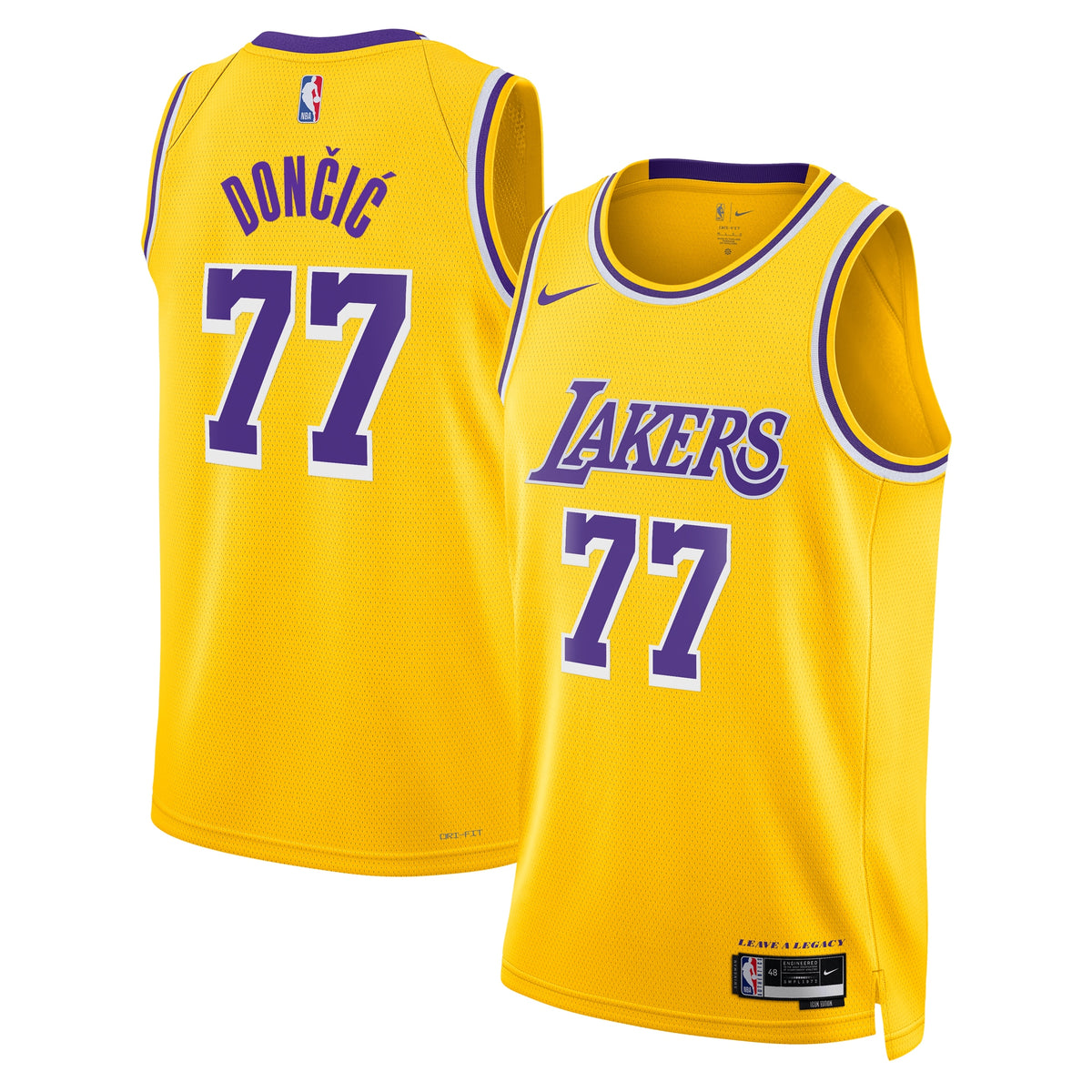 Luka Dončić Los Angeles Lakers Icon Edition Swingman Basketball Jersey - Gold - Unisex