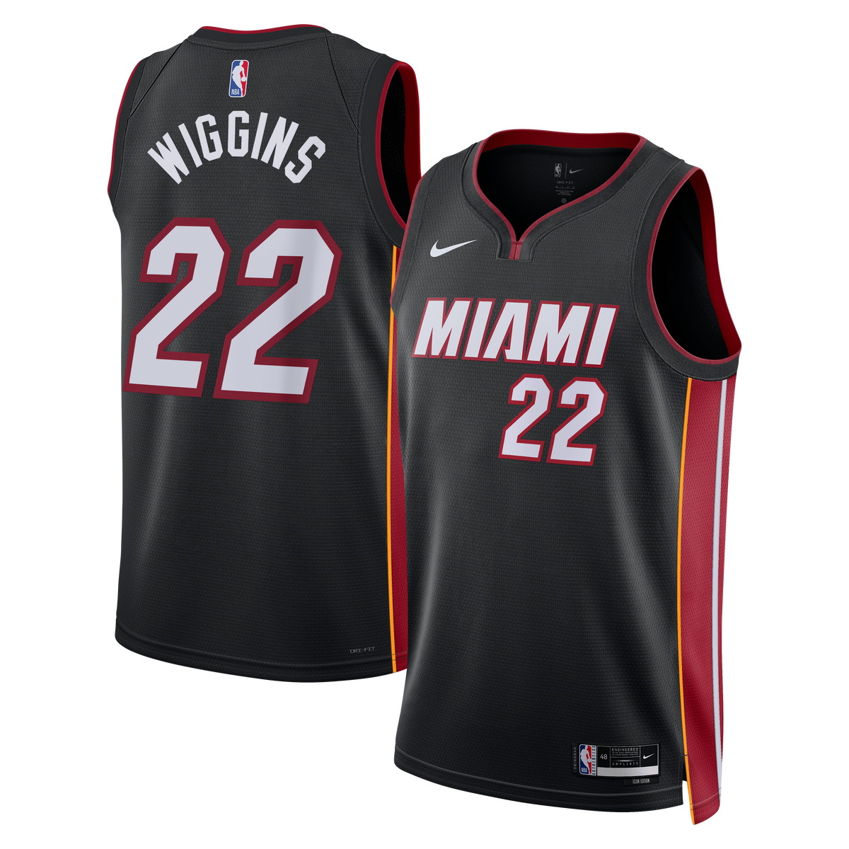 Andrew Wiggins Miami Heat Icon Edition Swingman Basketball Jersey - Black - Unisex