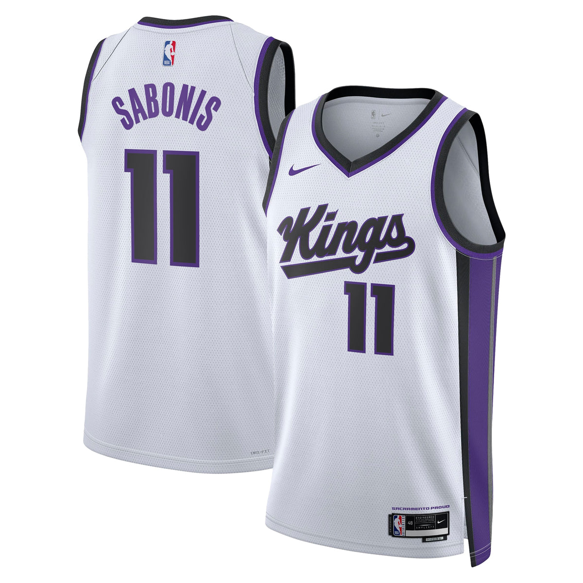 Domantas Sabonis Sacramento Kings Association Edition Swingman Basketball Jersey - White - Unisex