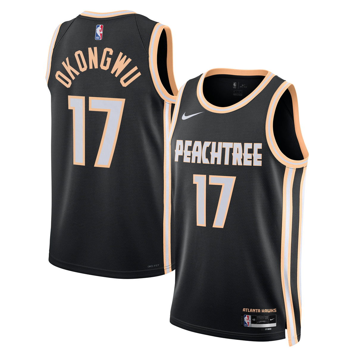Onyeka Okongwu Atlanta Hawks 2025/26 City Edition Swingman Basketball Jersey - Black - Unisex