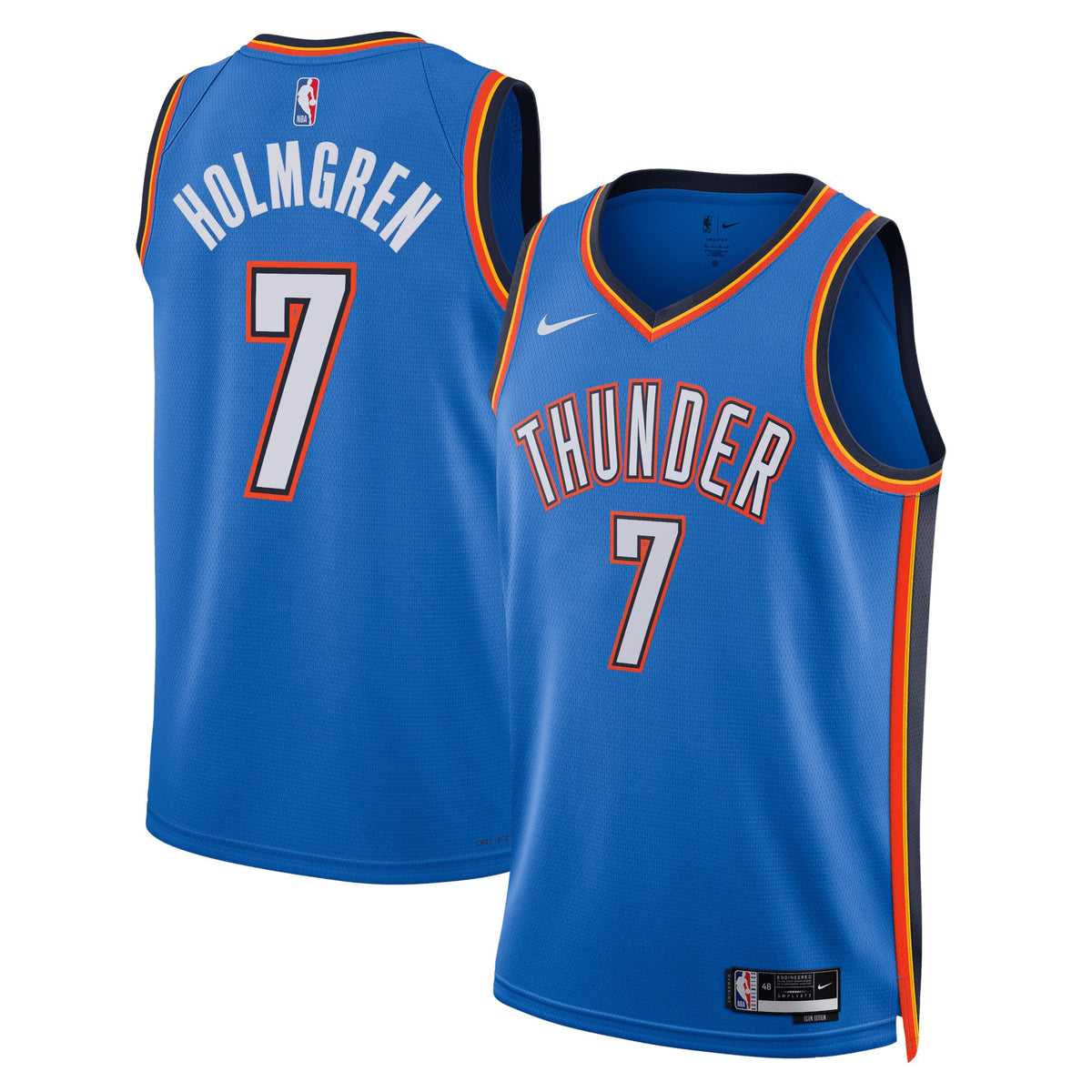 Chet Holmgren Oklahoma City Thunder Icon Edition Swingman Basketball Jersey - Blue - Unisex