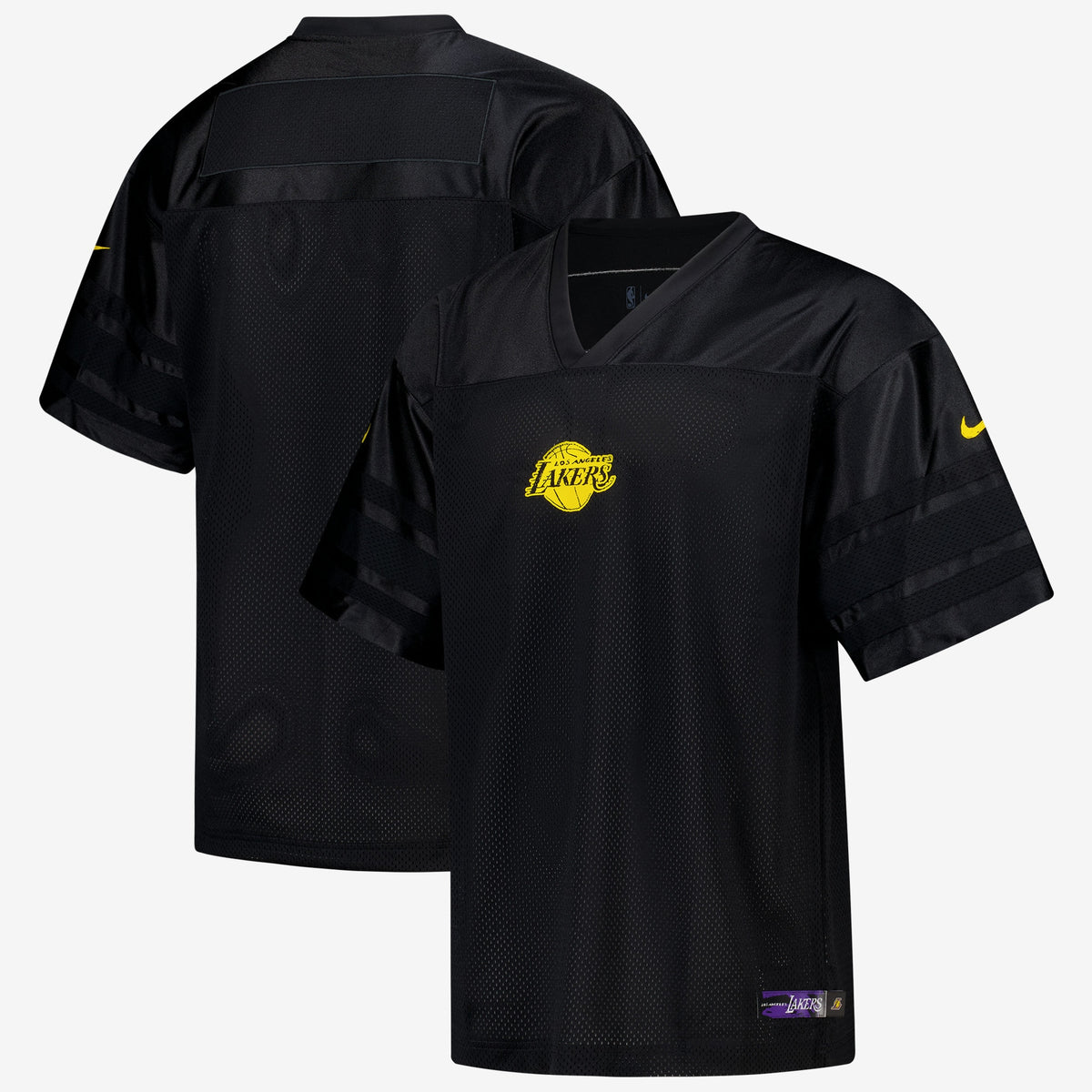 Los Angeles Lakers Courtside Football Basketball Jersey - Black - Mens