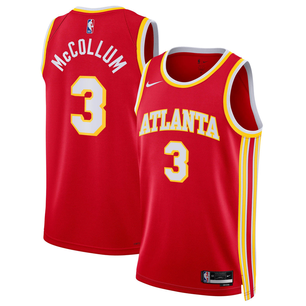 CJ McCollum Atlanta Hawks Icon Edition Swingman Basketball Jersey - Red - Unisex