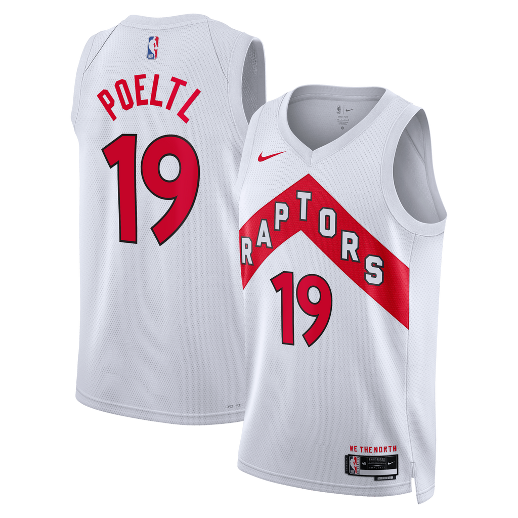 Jakob Poeltl Toronto Raptors Association Edition Swingman Basketball Jersey - White - Unisex