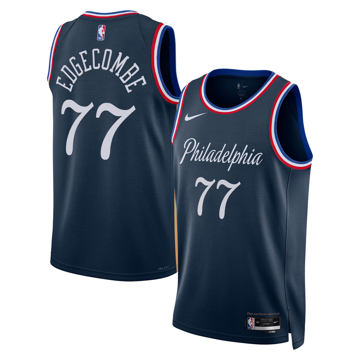 VJ Edgecombe Philadelphia 76ers 2025/26 City Edition Swingman Basketball Jersey - Navy - Unisex