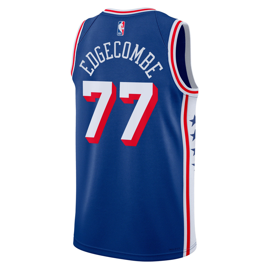 VJ Edgecombe Philadelphia 76ers Icon Edition Swingman Basketball Jersey - Royal - Unisex