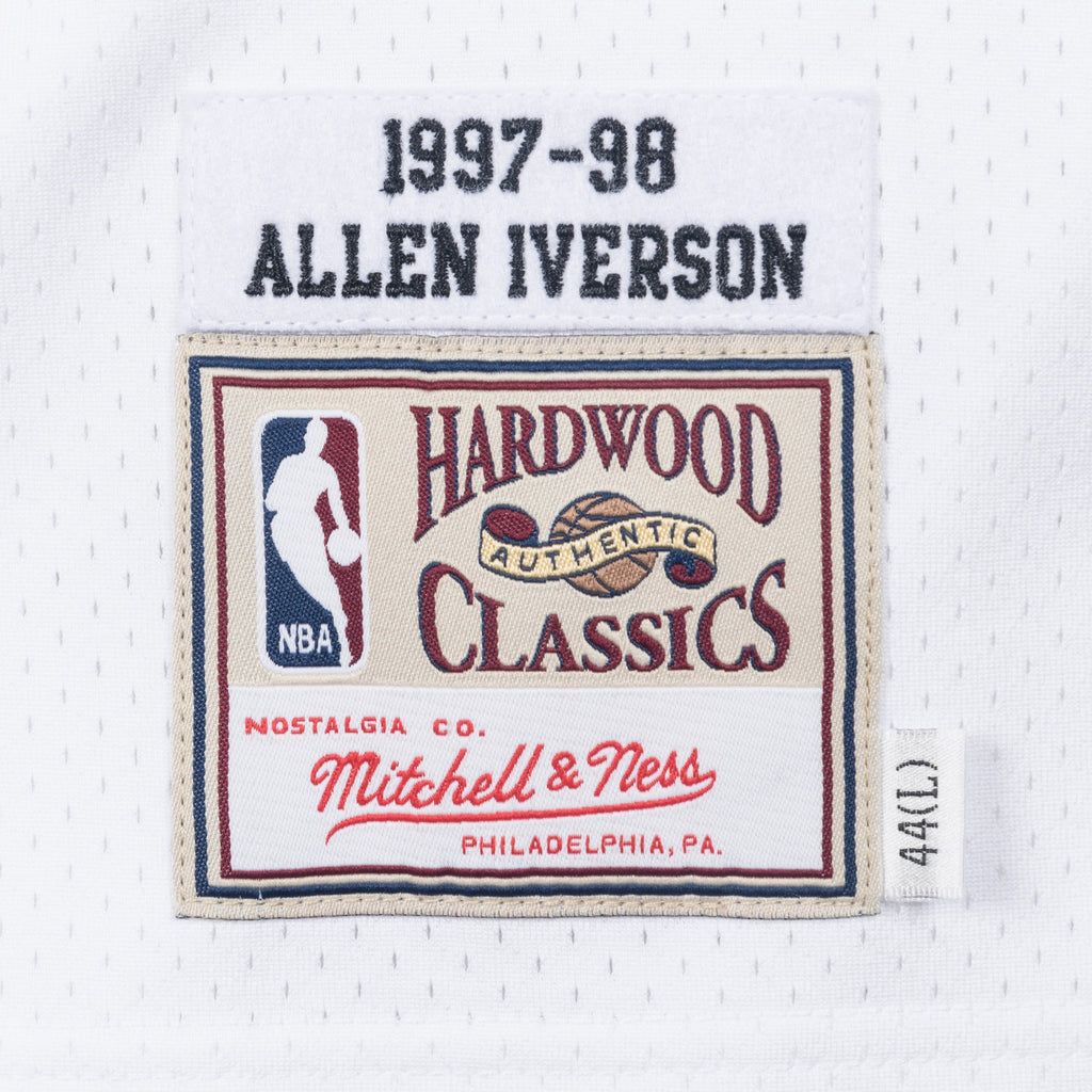 Allen Iverson Philadelphia 76ers 1997 Authentic Basketball Jersey - White