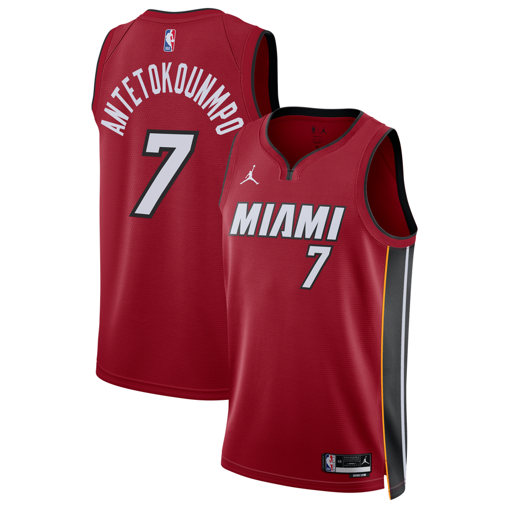 Giannis Antetokounmpo Miami Heat Statement Edition Swingman Basketball Jersey - Red - Unisex