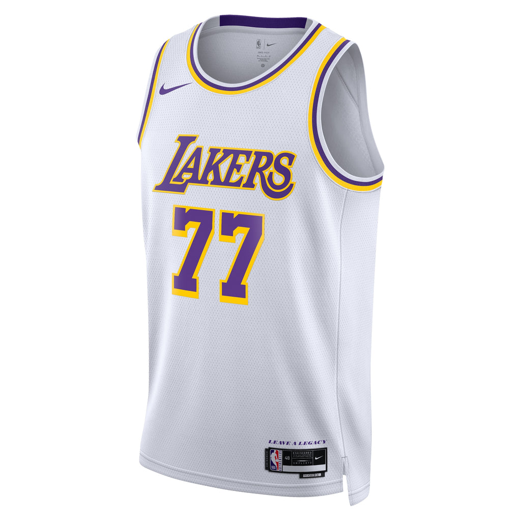 Luka Dončić Los Angeles Lakers Association Edition Swingman Basketball Jersey - White - Unisex