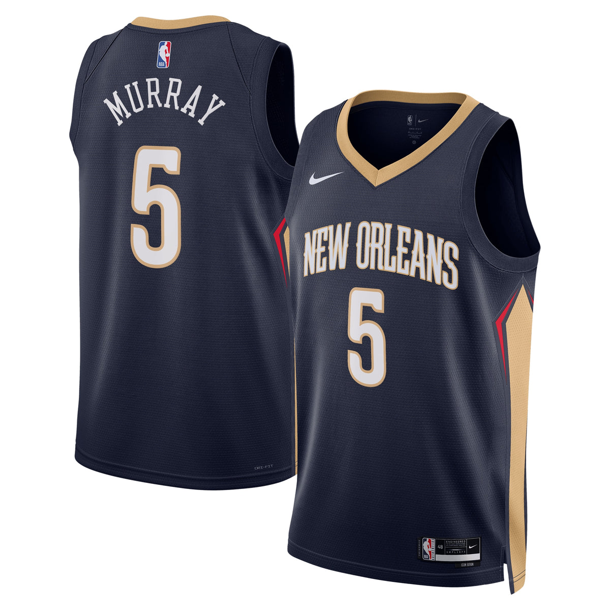 Dejounte Murray New Orleans Pelicans Icon Edition Swingman Basketball Jersey - Navy - Unisex