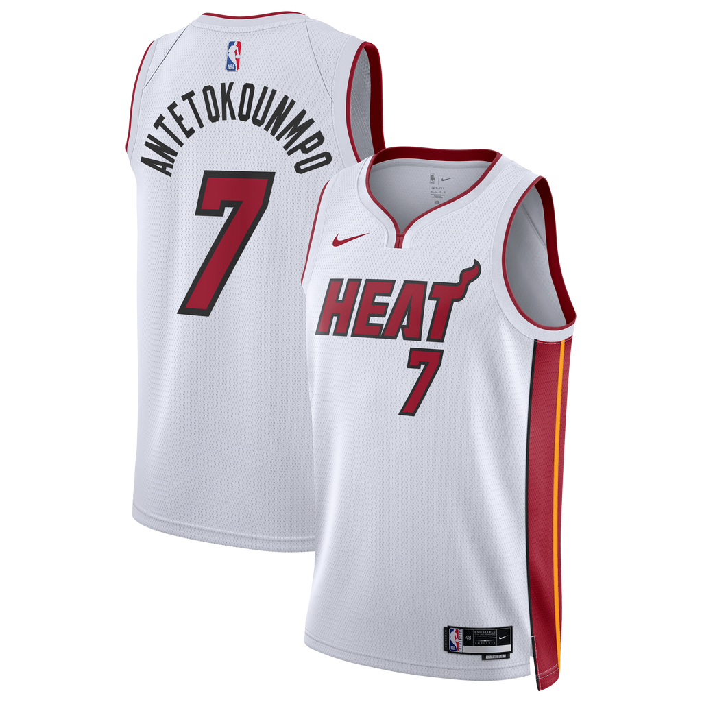 Giannis Antetokounmpo Miami Heat Association Edition Swingman Basketball Jersey - White - Unisex