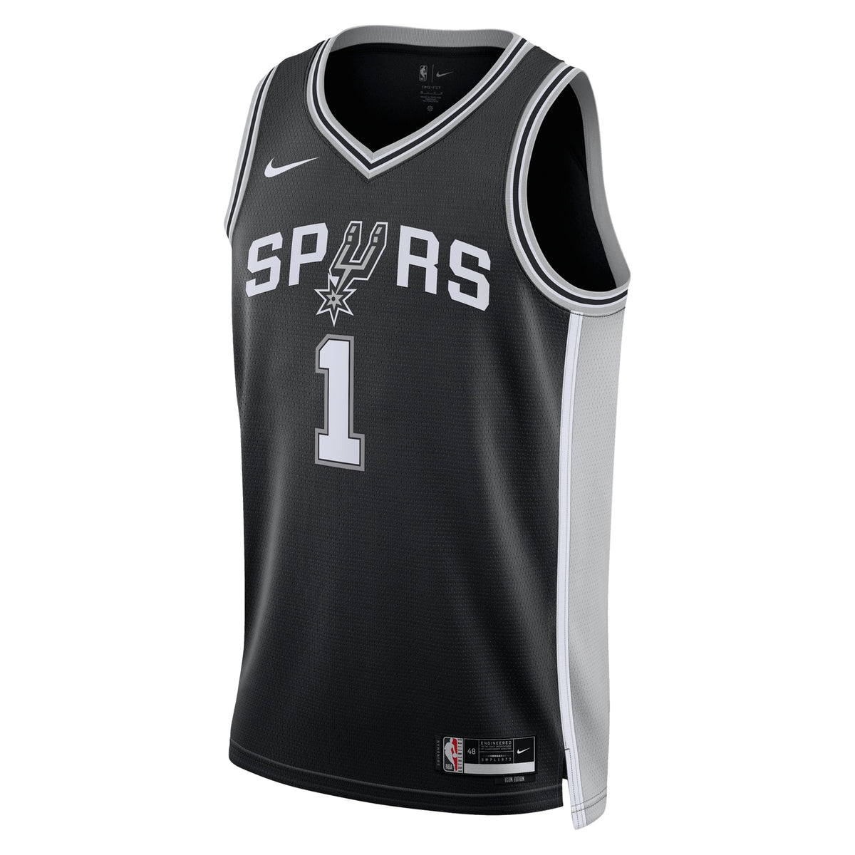 Victor Wembanyama San Antonio Spurs Icon Edition Swingman Basketball Jersey - Black - Unisex