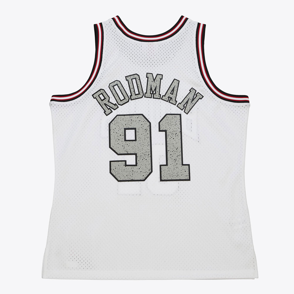 Dennis Rodman Chicago Bulls 1997 Cracked Cement Swingman Basketball Jersey - White