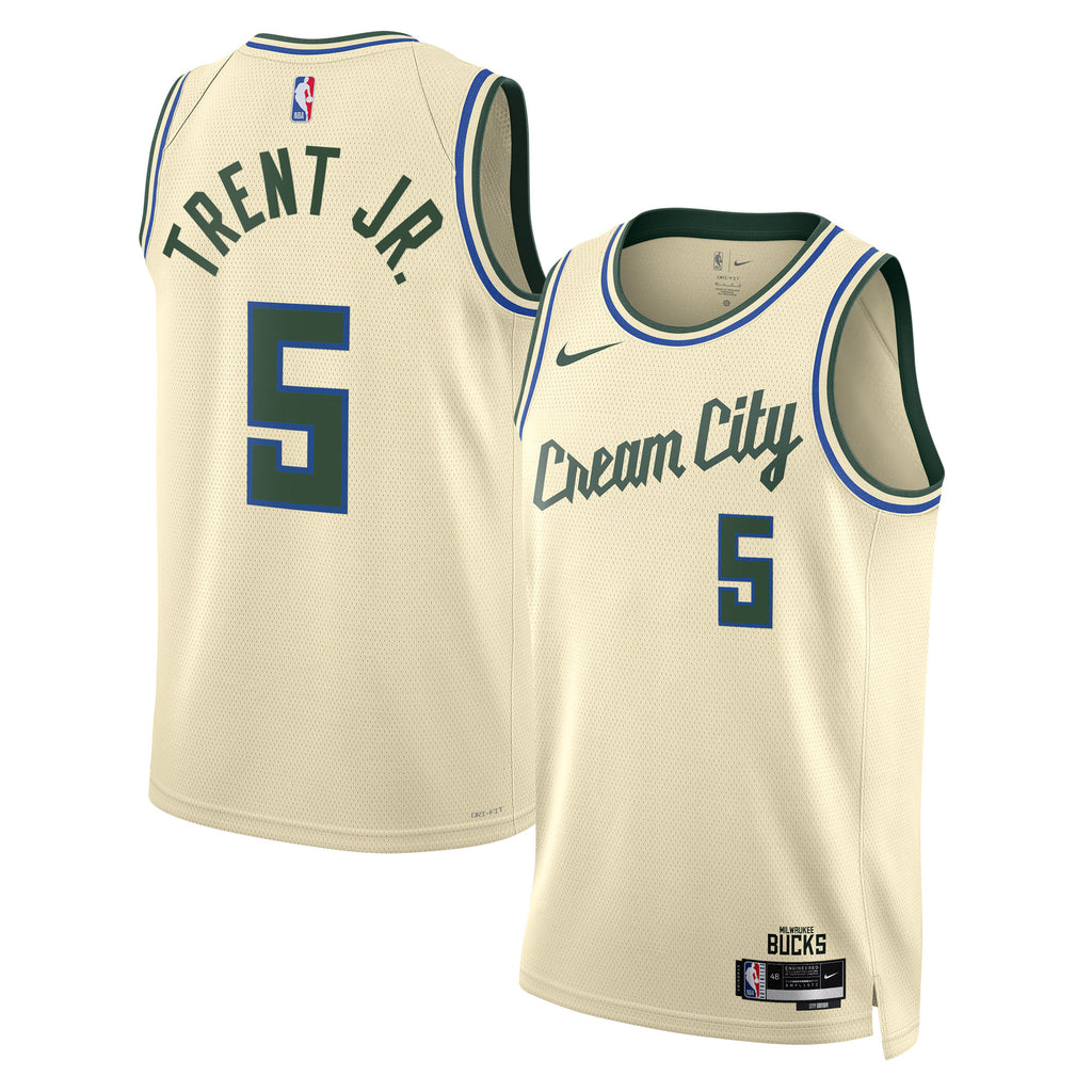 Gary Trent Jr. Milwaukee Bucks 2025/26 City Edition Swingman Basketball Jersey - Cream - Unisex