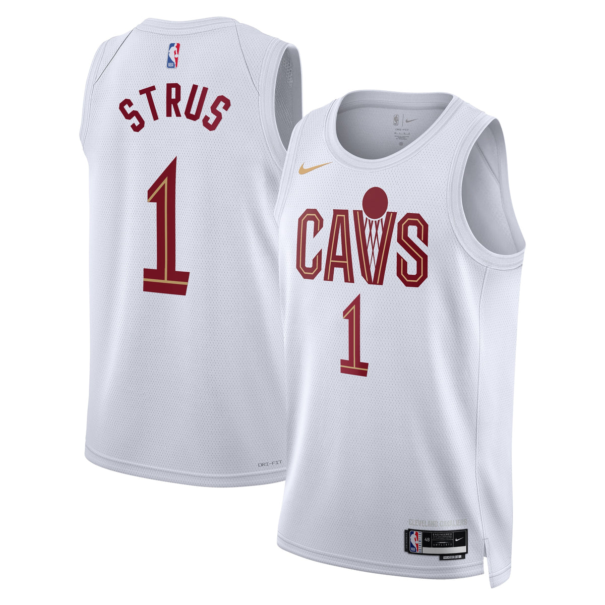 Max Strus Cleveland Cavaliers Association Edition Swingman Basketball Jersey - White - Unisex