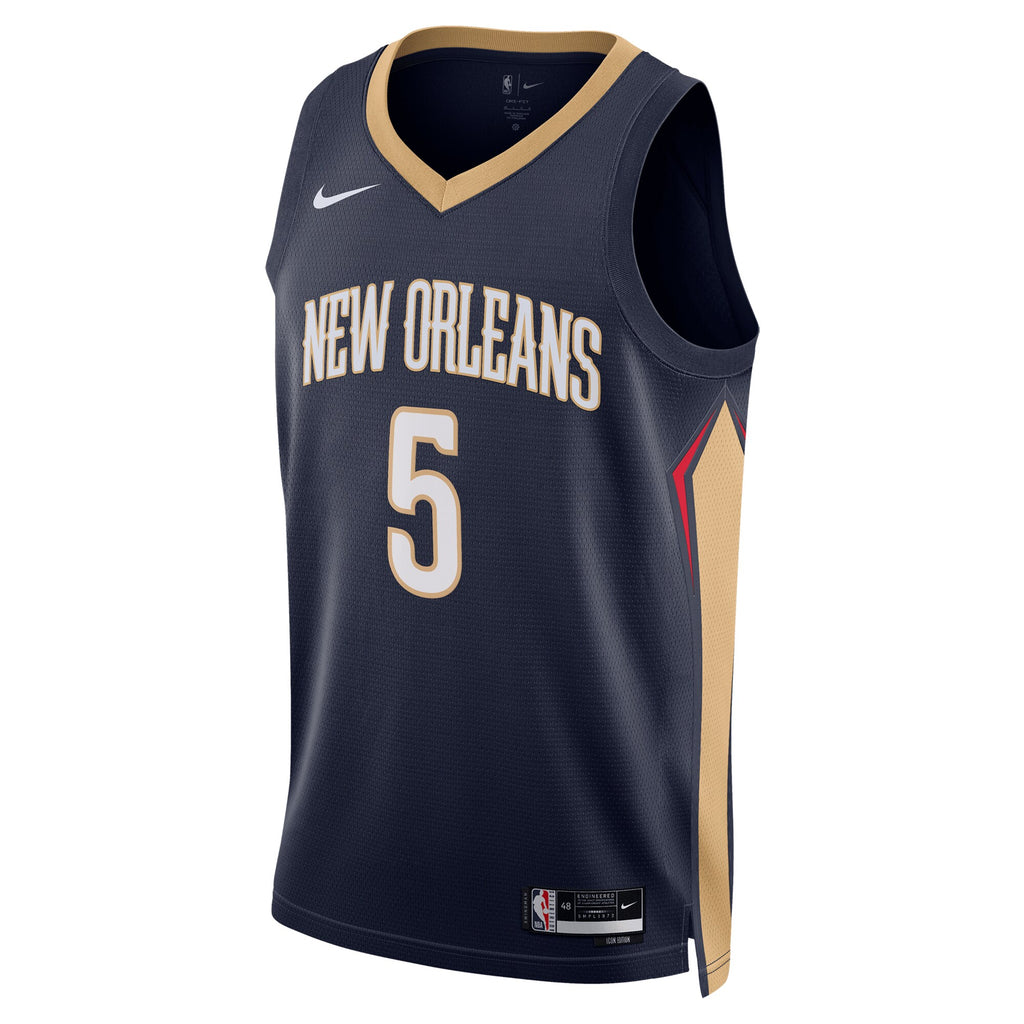 Dejounte Murray New Orleans Pelicans Icon Edition Swingman Basketball Jersey - Navy - Unisex