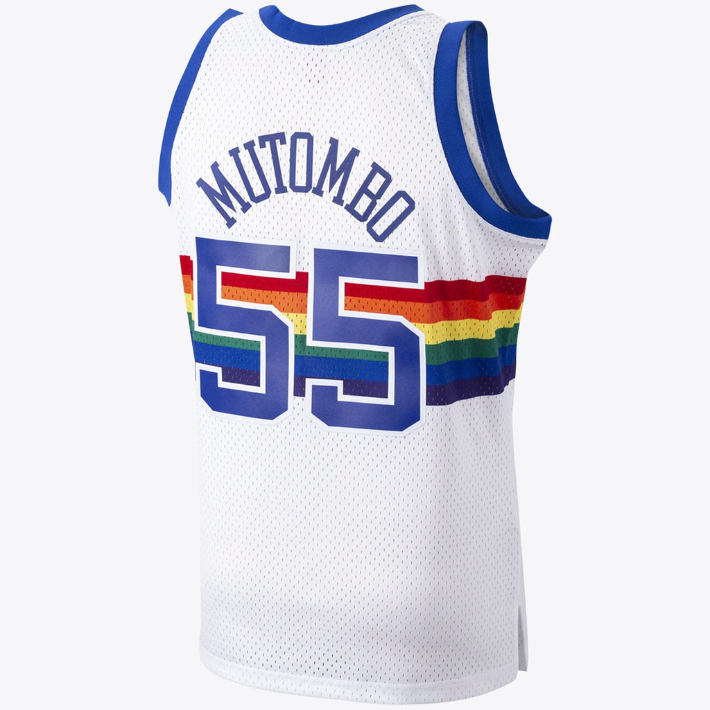 Dikembe Mutombo Denver Nuggets 1991 Hardwood Classics Swingman Home Basketball Jersey - White - Mens