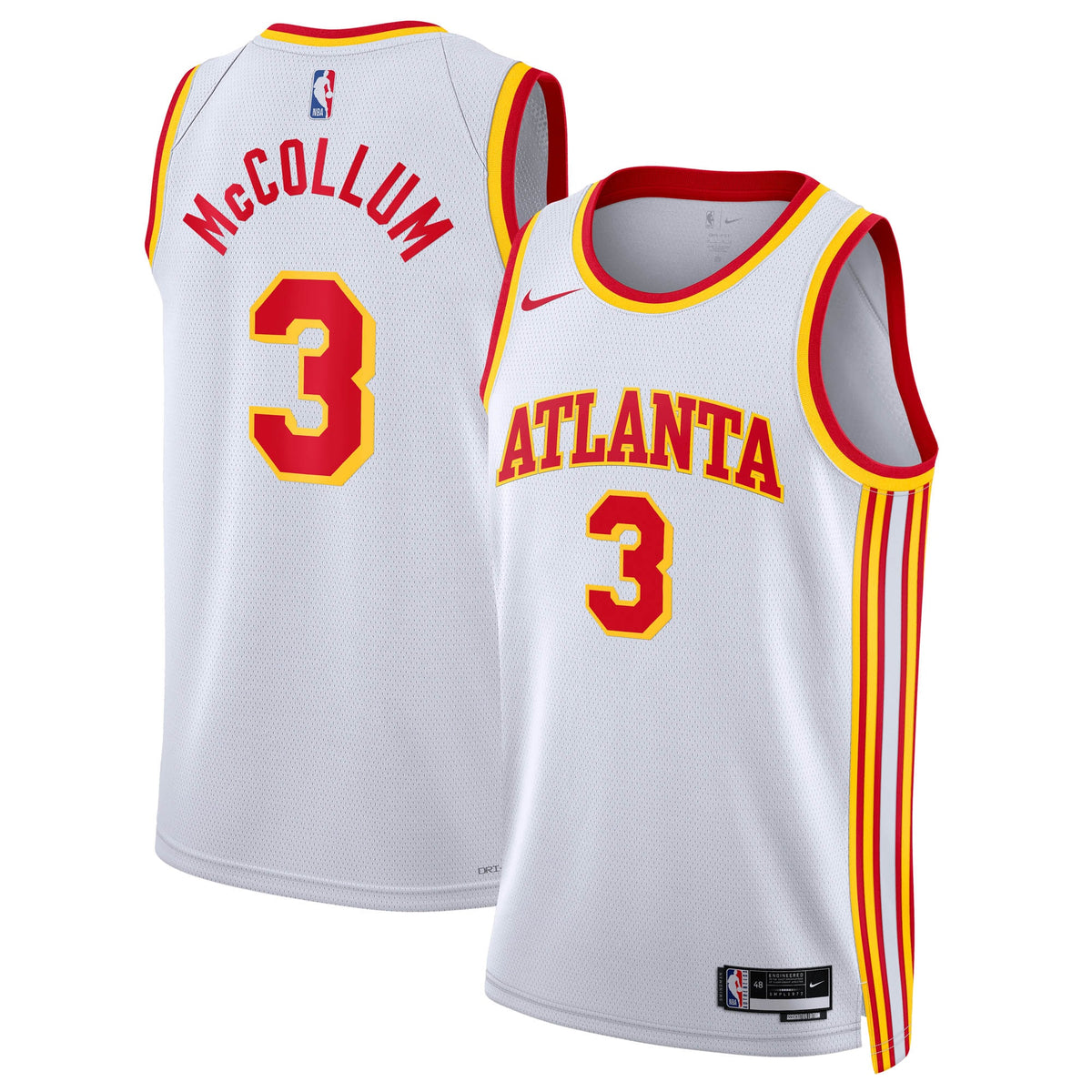 CJ McCollum Atlanta Hawks Association Edition Swingman Basketball Jersey - White - Unisex