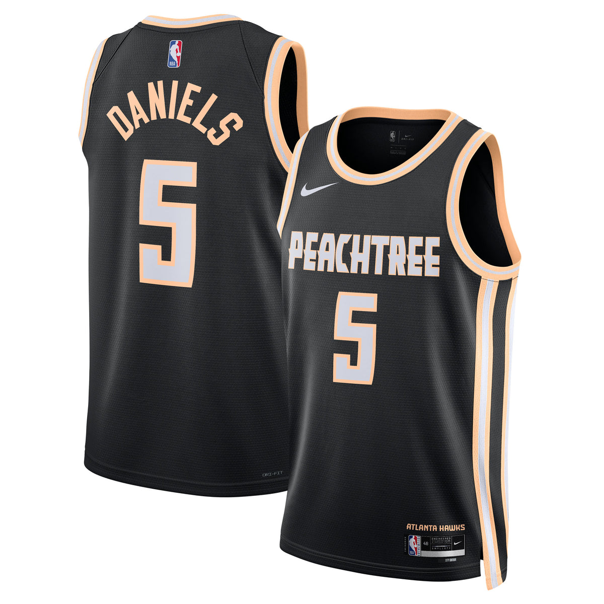 Dyson Daniels Atlanta Hawks 2025/26 City Edition Swingman Basketball Jersey - Black - Unisex